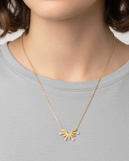 Choker with Gold Pendant 3